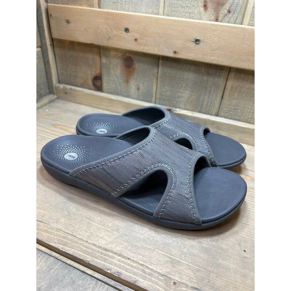NWOT Revitalign Brook 10B Womens Gray Sandals Slip On Slides